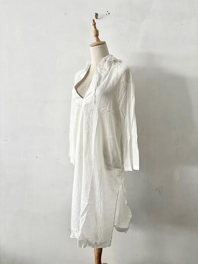 JOURNAL STANDARD relume　フード付きワンピース 白 麻混 F 画像5