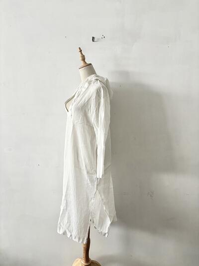 JOURNAL STANDARD relume　フード付きワンピース 白 麻混 F 画像6