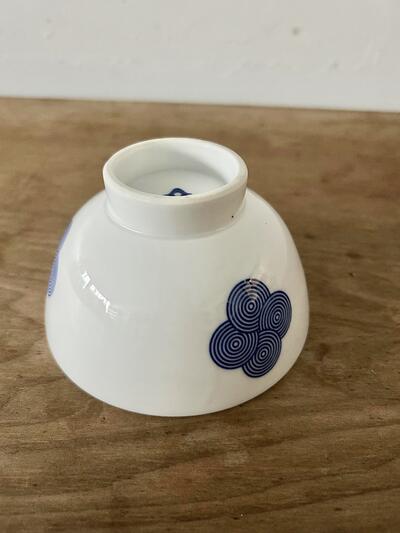 【美品】柳宗理 ヤマツ 出石磁器 雲紋 お茶碗 白磁 染付 画像4