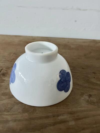 【美品】柳宗理 ヤマツ 出石磁器 雲紋 お茶碗 白磁 染付 画像6