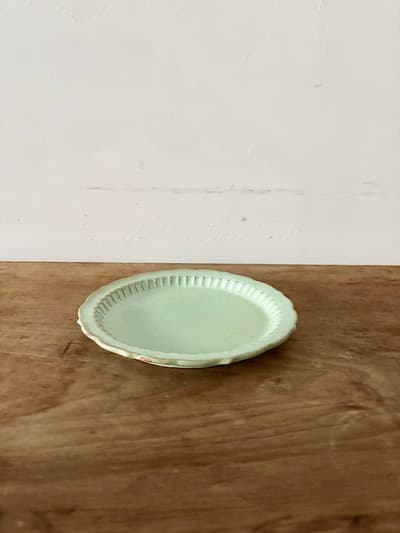 【美品】マルヤマウエア ターコイズ 6.5皿 リム皿 中皿 19.5cm ② 画像1