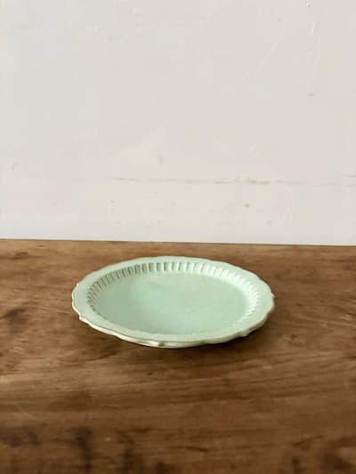 【美品】マルヤマウエア ターコイズ 6.5皿 リム皿 中皿 19.5cm ① 画像1