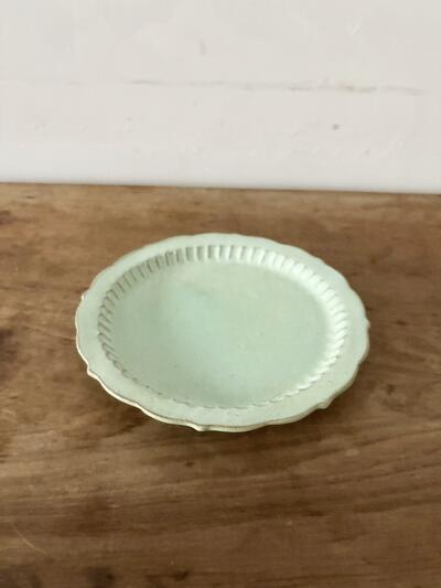 【美品】マルヤマウエア ターコイズ 6.5皿 リム皿 中皿 19.5cm ① 画像2