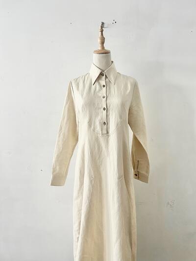 【未使用」LISETTE ジョジアーヌ リネン シャツ ワンピース ベージュ 画像3