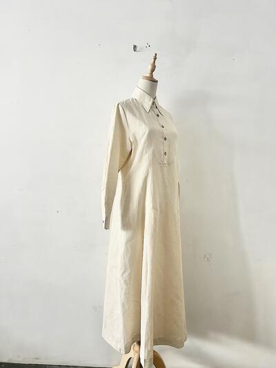 【未使用」LISETTE ジョジアーヌ リネン シャツ ワンピース ベージュ 画像4