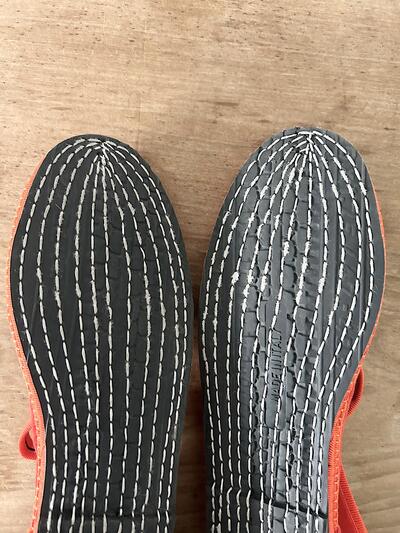 【美品】Sciùscià ベルベット ストラップ フラットシューズ オレンジ 画像9