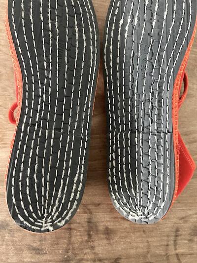 【美品】Sciùscià ベルベット ストラップ フラットシューズ オレンジ 画像10