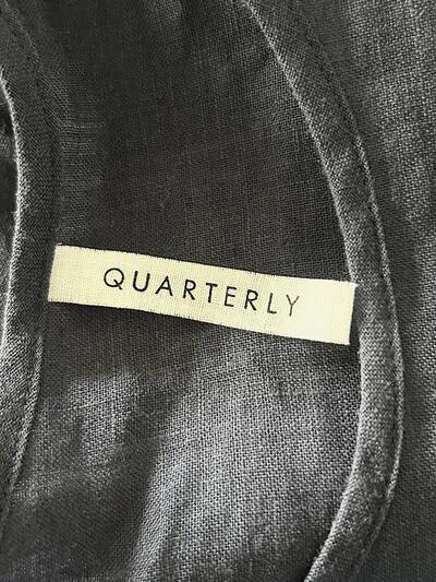 【美品】QUARTERLY リネン100% 袖フリル オーバーサイズ ブラウス ネイビー 画像8