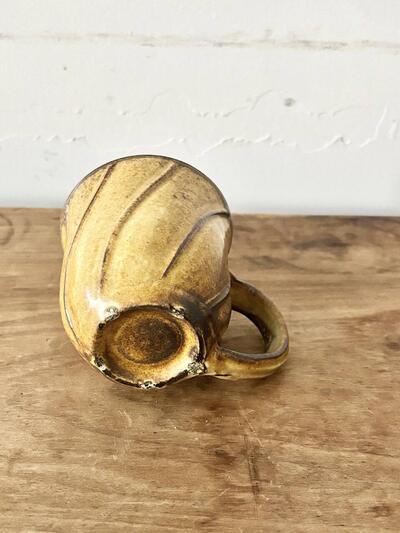 【美品】安部太一 練り込み スパイラルマグカップ 陶器 焼締 民芸 画像4