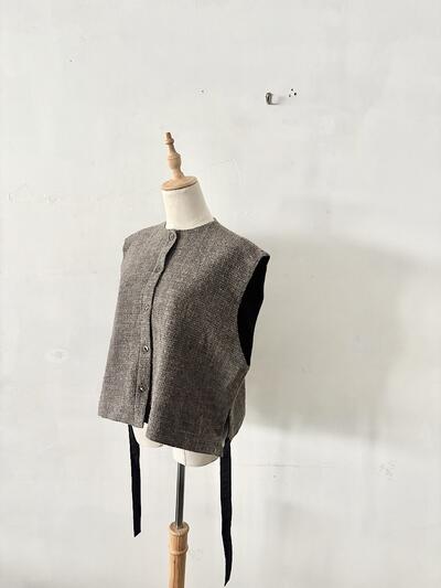 【美品】Khadi and Co  ウール100% ノースリーブ ベスト ブラウン 画像4