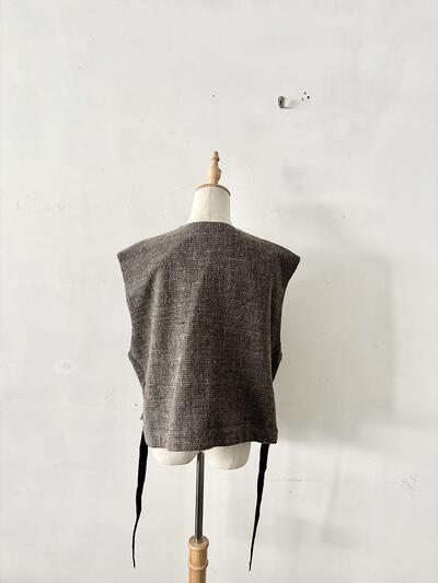 【美品】Khadi and Co  ウール100% ノースリーブ ベスト ブラウン 画像7