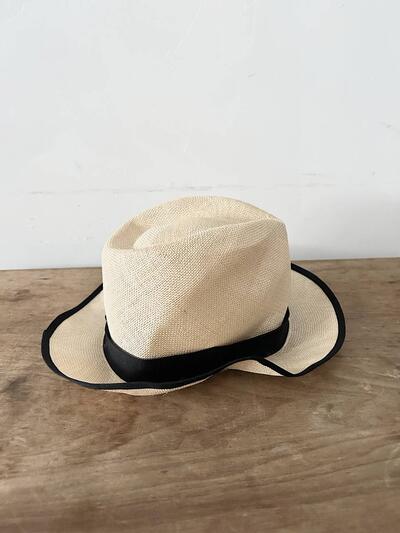 【美品】MARGARET HOWELL ストローハット パナマハット 麦わら帽子 リボン パイピング 画像4