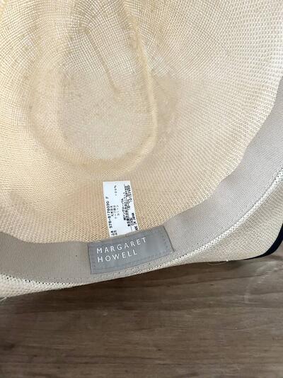 【美品】MARGARET HOWELL ストローハット パナマハット 麦わら帽子 リボン パイピング 画像7
