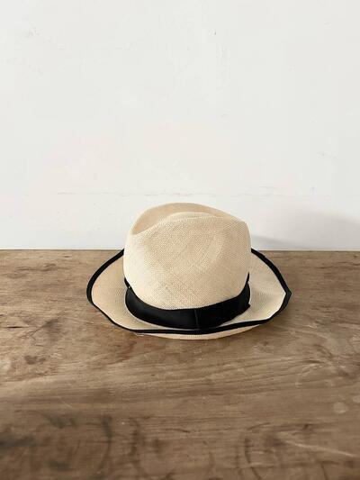 【美品】MARGARET HOWELL ストローハット パナマハット 麦わら帽子 リボン パイピング 画像8