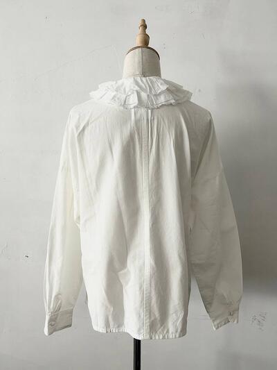 MAGALI フリルカラー コットン ブラウス ホワイト 画像7