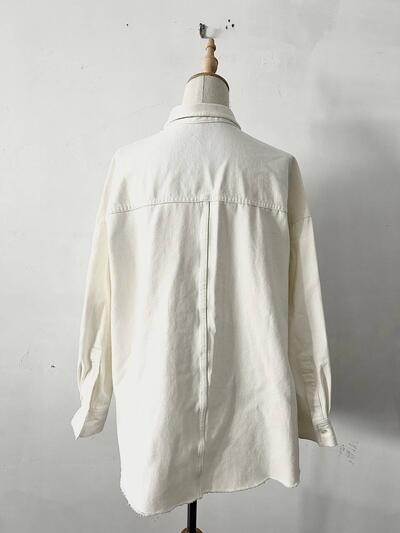 DouDou ダメージ デニム ビッグ シャツ 画像8