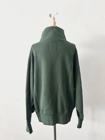 KHA:KI ハーフジップ 裏起毛 スウェット プルオーバー 画像5