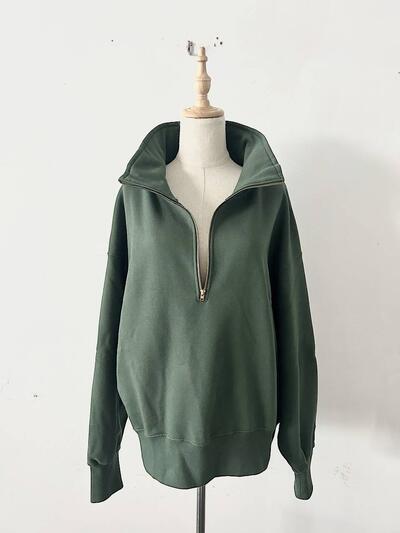 KHA:KI ハーフジップ 裏起毛 スウェット プルオーバー 画像7