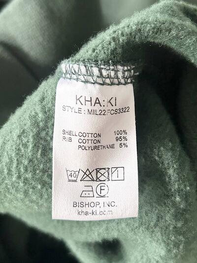 KHA:KI ハーフジップ 裏起毛 スウェット プルオーバー 画像10