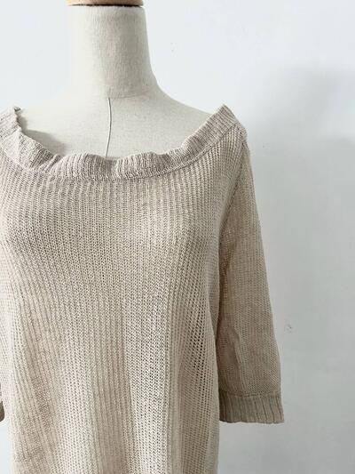 【美品】DRESSTERIOR リネン ニット チュニック ベージュ 画像3