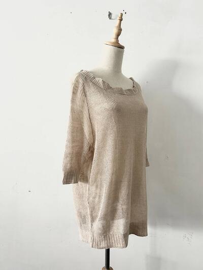 【美品】DRESSTERIOR リネン ニット チュニック ベージュ 画像5