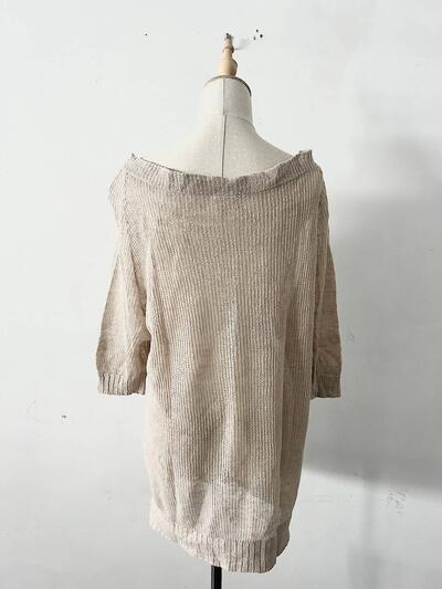 【美品】DRESSTERIOR リネン ニット チュニック ベージュ 画像7