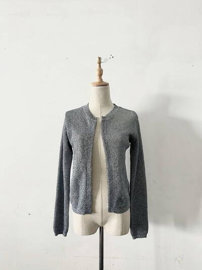 【美品】Ballsey シルバー ラメ ニット カーディガン 画像1