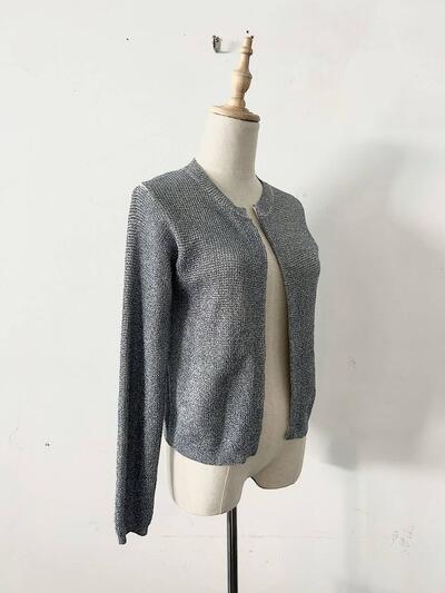 【美品】Ballsey シルバー ラメ ニット カーディガン 画像5
