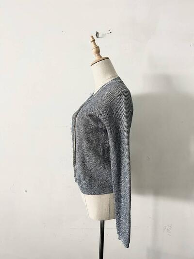 【美品】Ballsey シルバー ラメ ニット カーディガン 画像6
