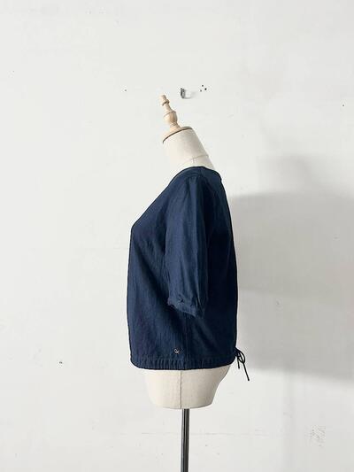 45R バックボタン コットン ブラウス 画像5