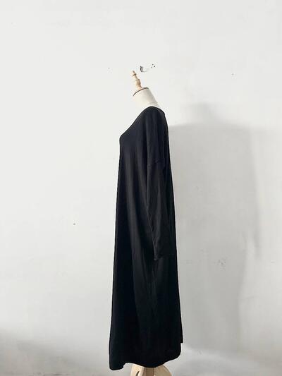 Yoli コットン カシミヤ ロング ニット ワンピース ブラック 画像6