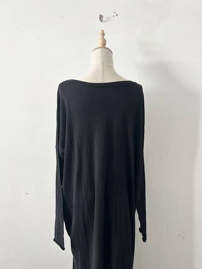 Yoli コットン カシミヤ ロング ニット ワンピース ブラック 画像7