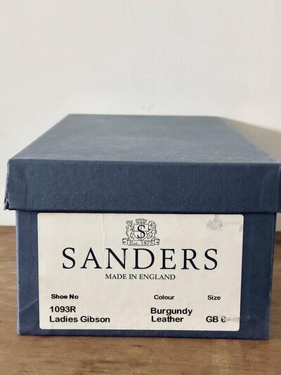 【美品】SANDERS レディース ギブソン レザーシューズ バーガンディ 1093R 画像10