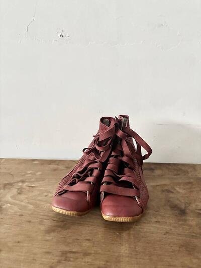 PUMA THE BLACK LABEL 　ハイカットスニーカー レザー パンチング ボルドー　24cm 画像2