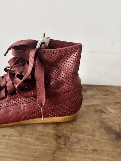 PUMA THE BLACK LABEL 　ハイカットスニーカー レザー パンチング ボルドー　24cm 画像4