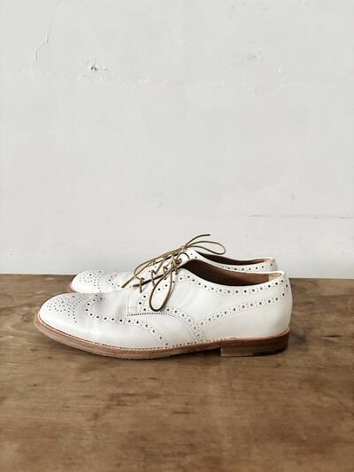 【美品】MARGARET HOWELL idea ウィングチップ レースアップシューズ 白 39 画像2