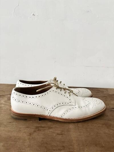 【美品】MARGARET HOWELL idea ウィングチップ レースアップシューズ 白 39 画像4