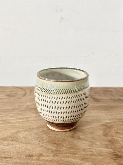 【美品】小石原焼 湯呑み カップ 飛び鉋 民藝 伝統工芸 ① 画像2
