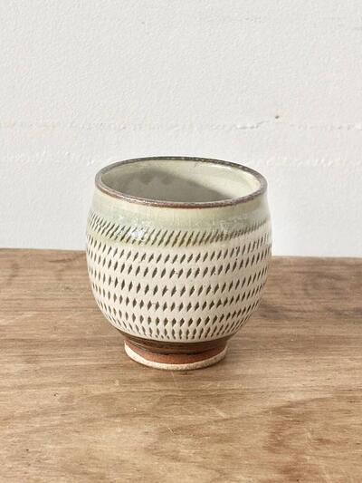 【美品】小石原焼 湯呑み カップ 飛び鉋 民藝 伝統工芸 ① 画像7