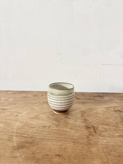 【美品】小石原焼 湯呑み カップ 飛び鉋 民藝 伝統工芸 ② 画像1