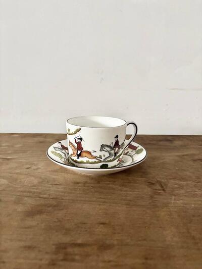 【美品】WEDGWOOD　ウェッジウッド ハンティングシーン ティーカップ＆ソーサー ① 画像1