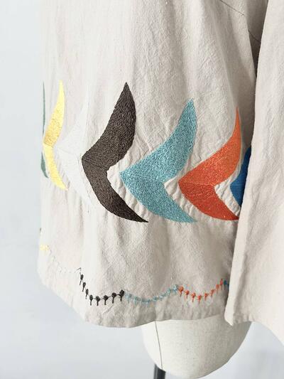 mina perhonen bird 25周年 復刻 ys1077s 36 リネンコットン 刺繍 ブラウス シャツ ベージュ ミナペルホネン 画像5