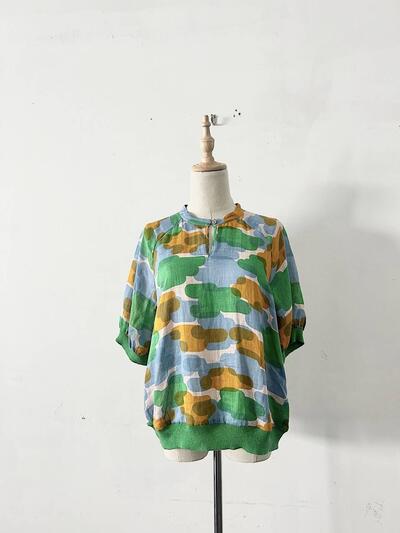 【美品】mina perhonen　 slow cloud リネン　ブラウス　サイズ36 画像1