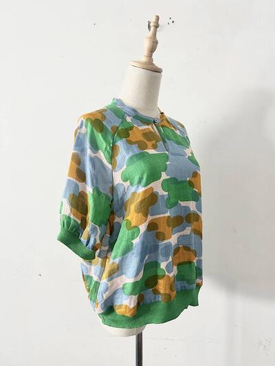 【美品】mina perhonen　 slow cloud リネン　ブラウス　サイズ36 画像4