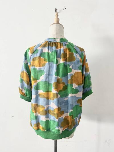 【美品】mina perhonen　 slow cloud リネン　ブラウス　サイズ36 画像6
