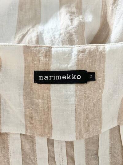 marimekko　リネン　ノースリーブワンピース　キナリ　ベージュ　サイズXS 画像9