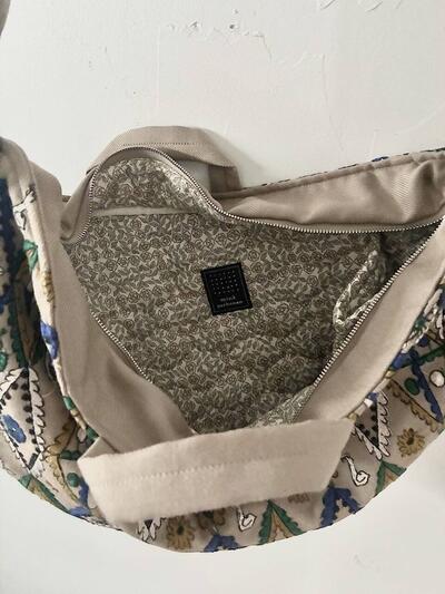 【美品】mina perhonen フォレスト ダイヤモンド エンブロイダリー ショルダー バッグ 画像9