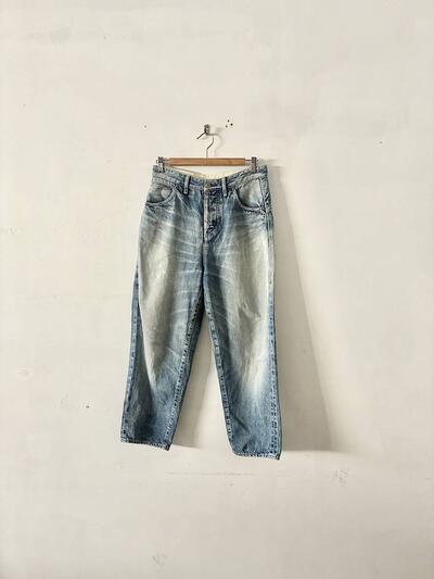 mina perhonen　always　ロールアップデニム　薄インディゴ　サイズ34　綿　リネン 画像1