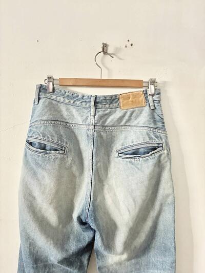 mina perhonen　always　ロールアップデニム　薄インディゴ　サイズ34　綿　リネン 画像4