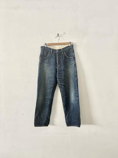 mina perhonen　always　コットンリネン　デニムパンツ　36　濃インディゴ 画像1